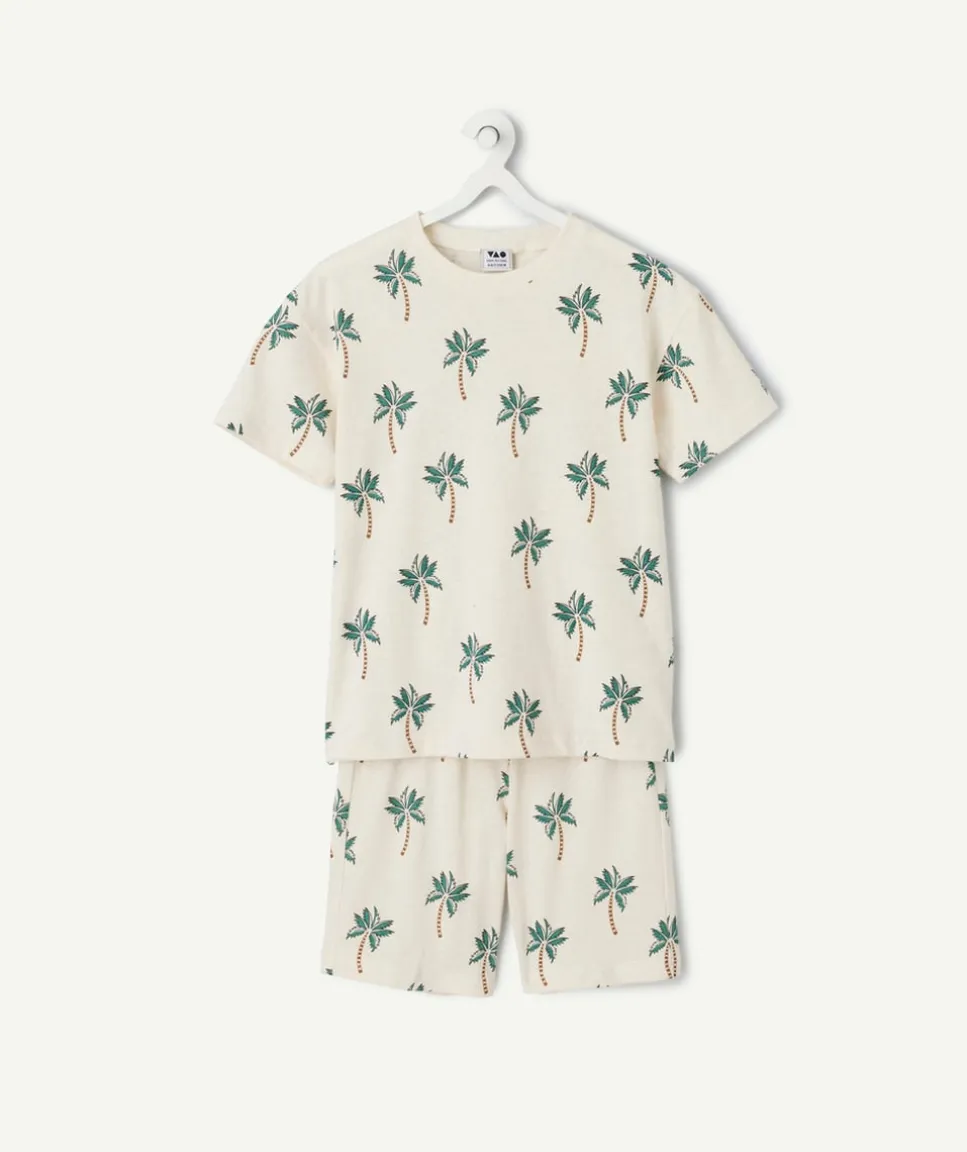 Pyjama deux pièces garçon coton imprimé palmier