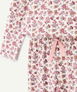 Pyjama effet velours fille imprimé floral