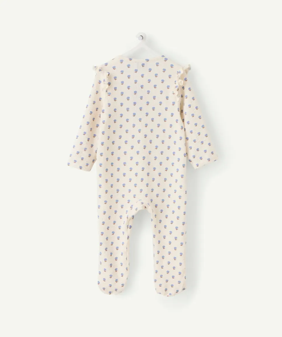 Pyjama en coton bébé fille imprimé fleurs