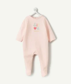 Pyjama en coton bébé fille rose imprimé