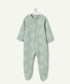 Pyjama en coton bébé garçon vert imprimé