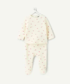Pyjama en coton naissance imprimé fleuri