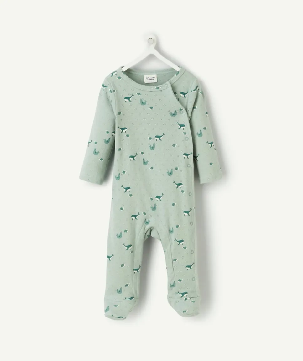 Pyjama en coton vert avec imprimé marin