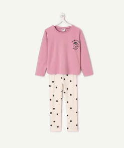 Pyjama fille coton rose imprimé chat