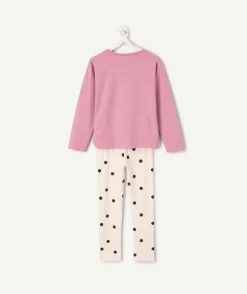 Pyjama fille coton rose imprimé chat