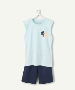 Pyjama garçon bleu sans manches