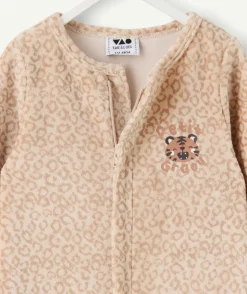 Pyjama garçon chaud en velours imprimé avec zip