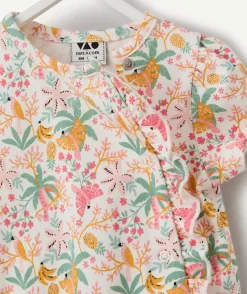 Pyjama léger bébé fille rose imprimé tropical