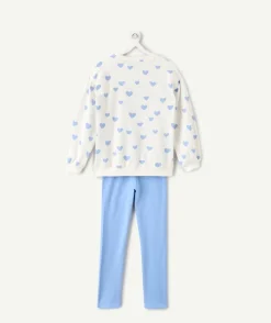 Pyjama long chaud en molleton fille manches longues imprimé