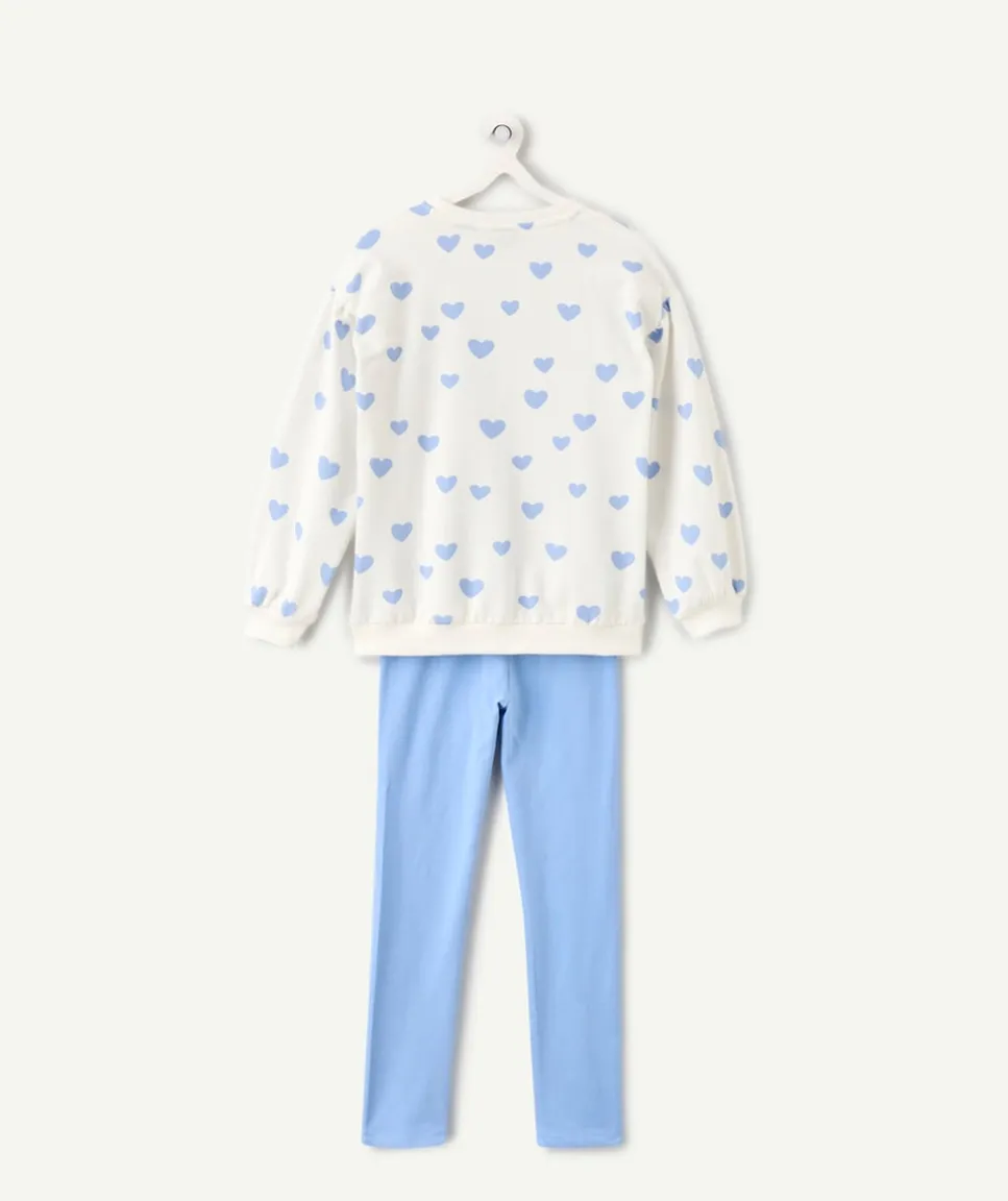 Pyjama long chaud en molleton fille manches longues imprimé
