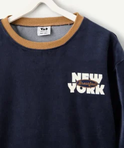 Pyjama long chaud garçon message new york