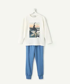 Pyjama long en coton garçon avec imprimé