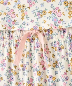 Pyjama long en coton pour fille imprimé fleuri