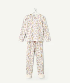 Pyjama long en coton pour fille imprimé fleuri