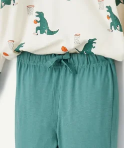 Pyjama à manches longues avec imprimé dinosaures pour garçon