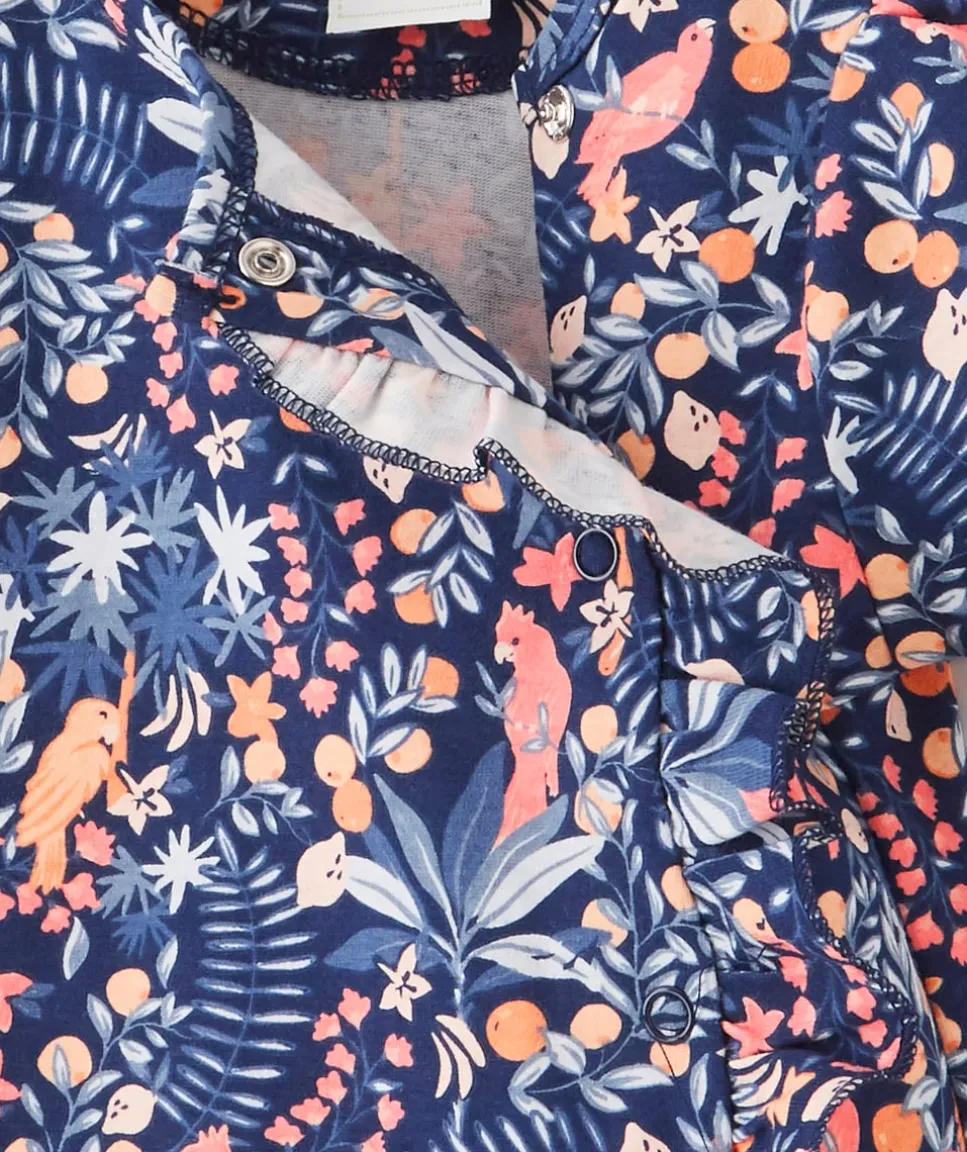 Pyjama short imprimé tropical en coton biologique