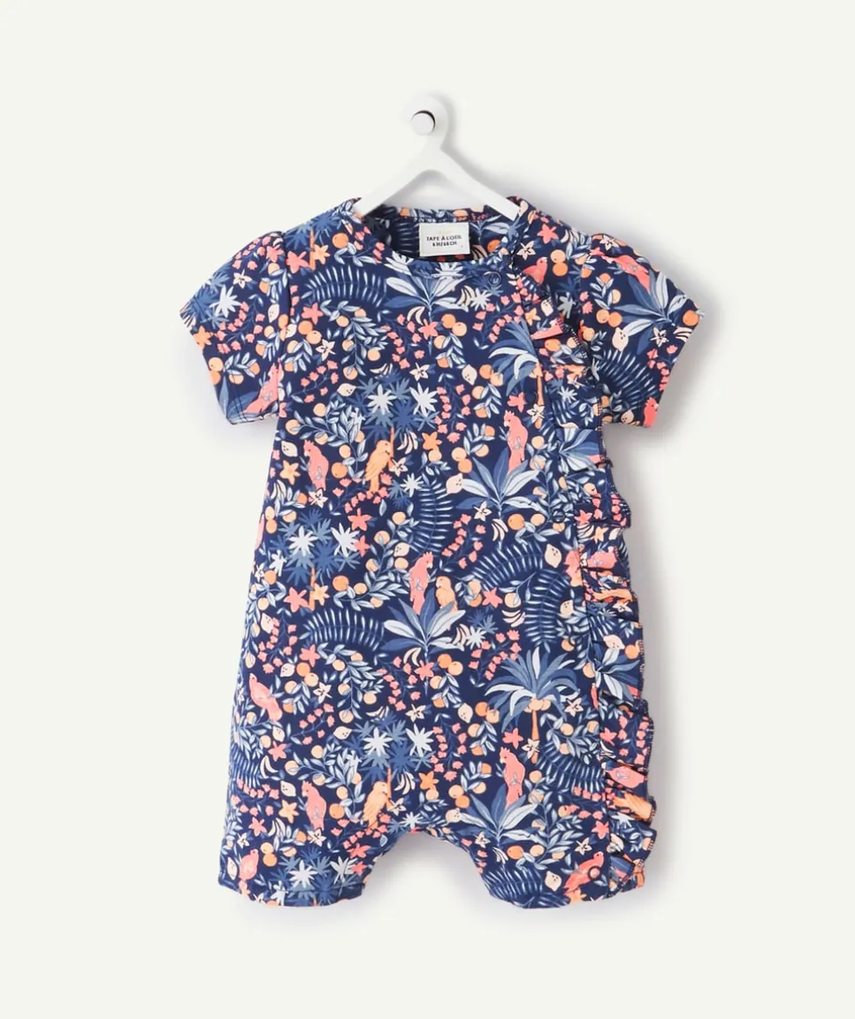 Pyjama short imprimé tropical en coton biologique