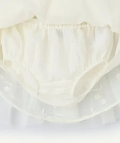 Robe avec bloomer bébé fille blanche broderies