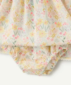 Robe avec bloomer bébé fille imprimée à volants