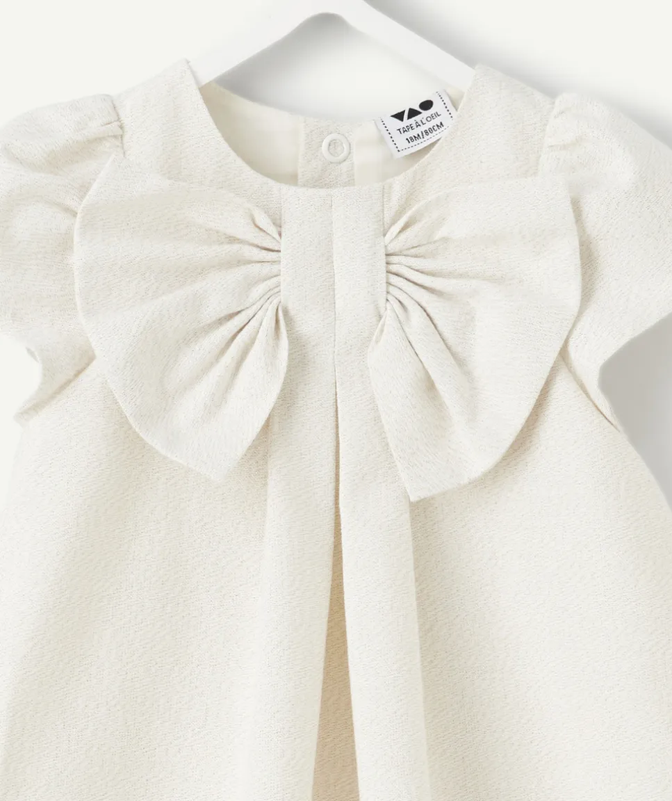 Robe bébé fille blanche avec nœud