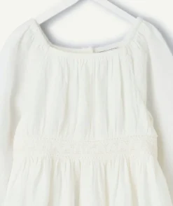 Robe bébé fille coton blanc broderie