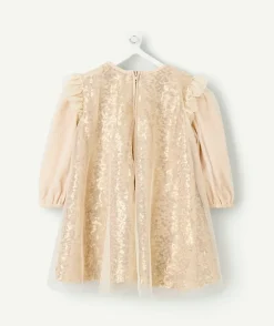 Robe bébé fille couleur dorée avec sequins