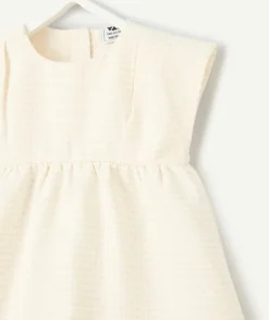 Robe bébé fille écrue manches courtes