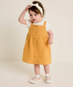 Robe bébé fille moutarde