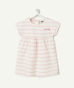 Robe bébé fille rayée rose