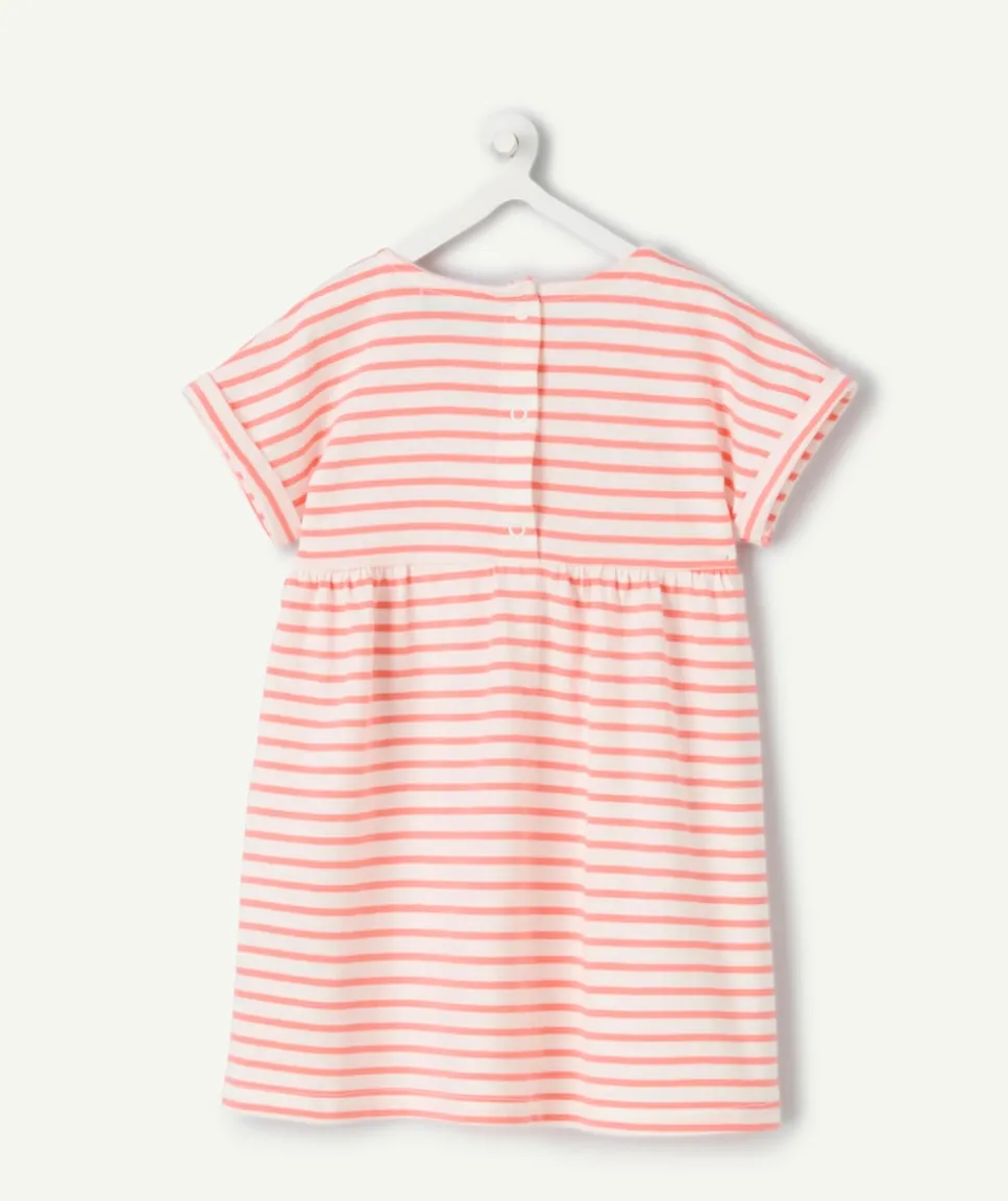 Robe bébé fille rayée rose et blanche