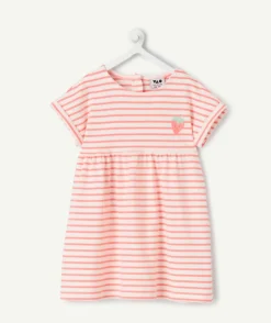 Robe bébé fille rayée rose et blanche