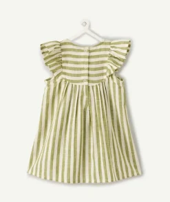 Robe bébé fille rayée verte
