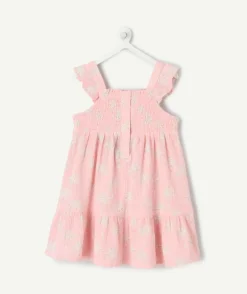 Robe bébé fille rose imprimé à volants