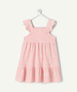 Robe bébé fille rose imprimé à volants