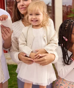 Robe cérémonie bébé fille en tulle blanche