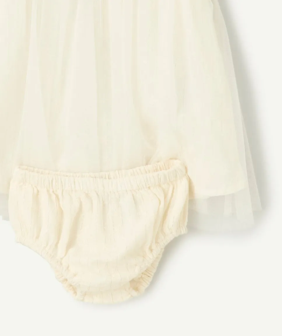 Robe cérémonie bébé fille en tulle blanche