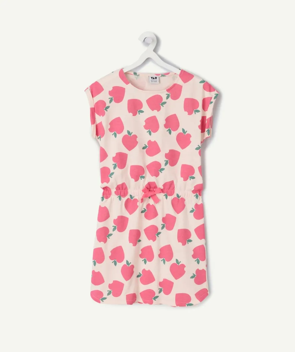 Robe de nuit fille coton rose imprimée