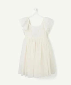 Robe en tulle fille blanche à volants