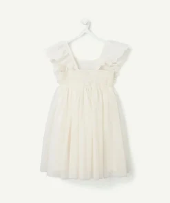 Robe en tulle fille blanche à volants
