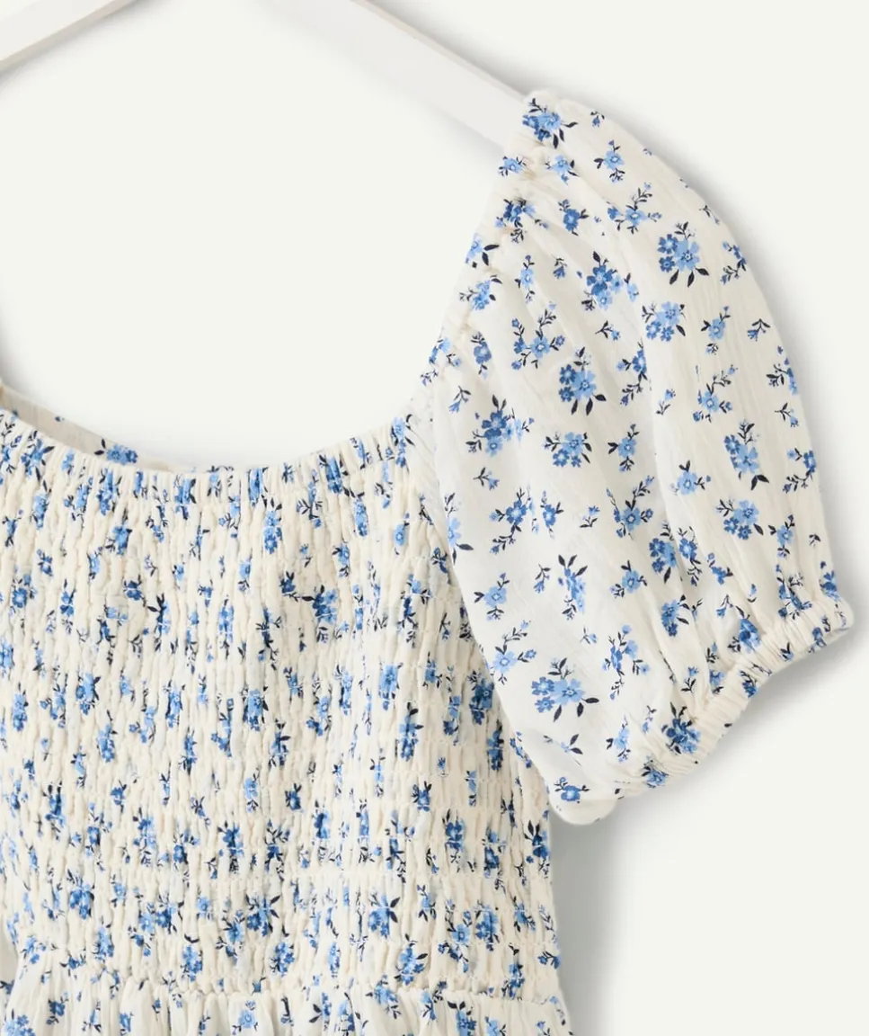 Robe fille ample imprimée à fleurs