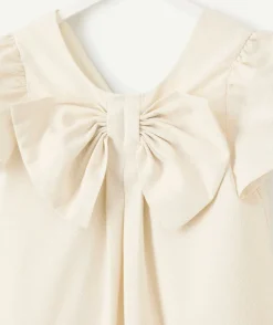 Robe fille blanche avec nœud