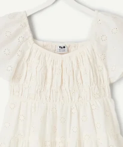 Robe fille blanche brodée