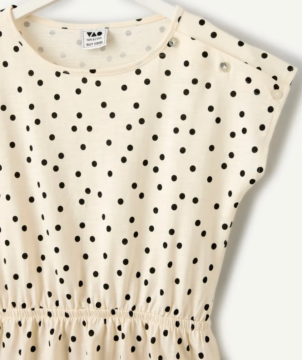 Robe fille blanc à pois