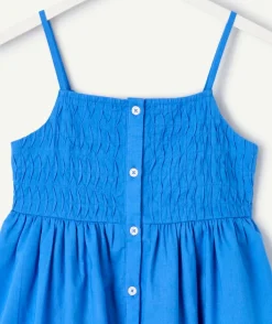 Robe fille bleue à volants