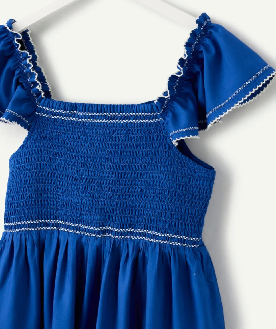 Robe fille bleue à volants