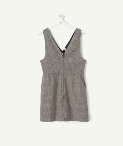Robe fille chasuble à carreaux