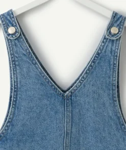 Robe fille chasuble denim bleu