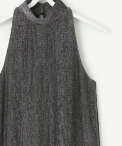 Robe fille droite couleur argentée