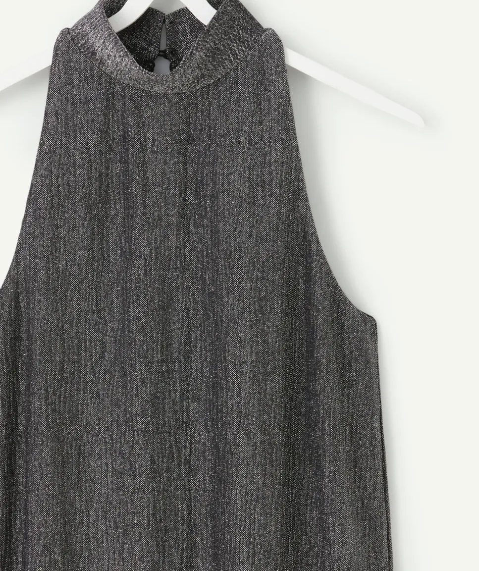 Robe fille droite couleur argentée