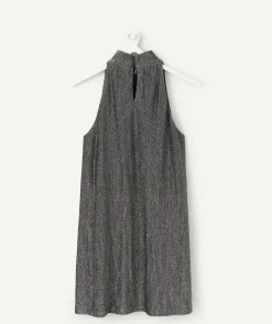 Robe fille droite couleur argentée
